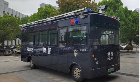 电动式移动警务室（8m至9m（不含），Ⅲ型） 森源鸿马SYH6801EVJ型8米电动移动警务室技术方案(图1)